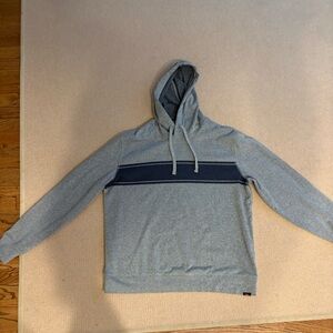 Faherty Striped Gray and Navy Hoodie